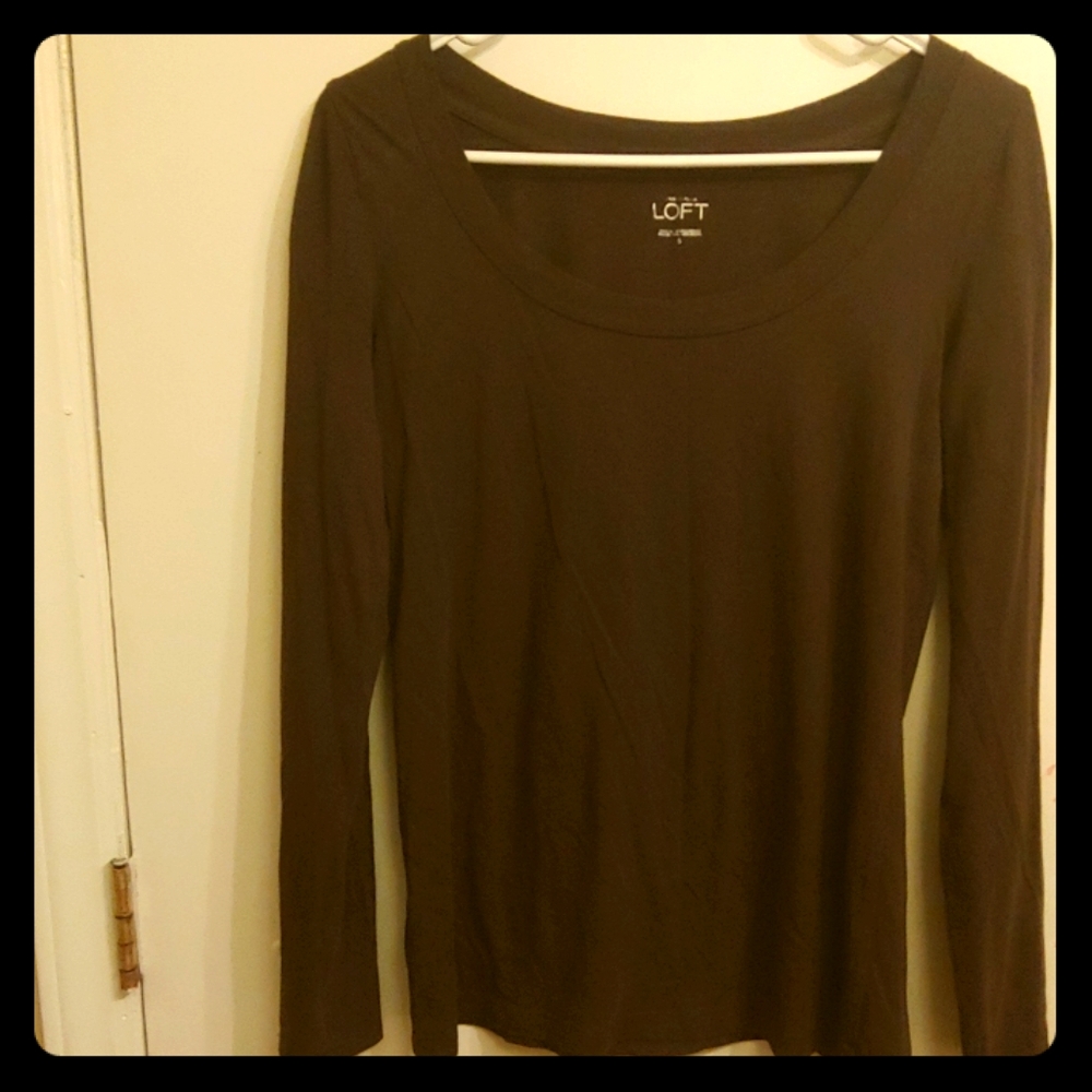 Ann Taylor Loft Brown Casual Long Sleeve